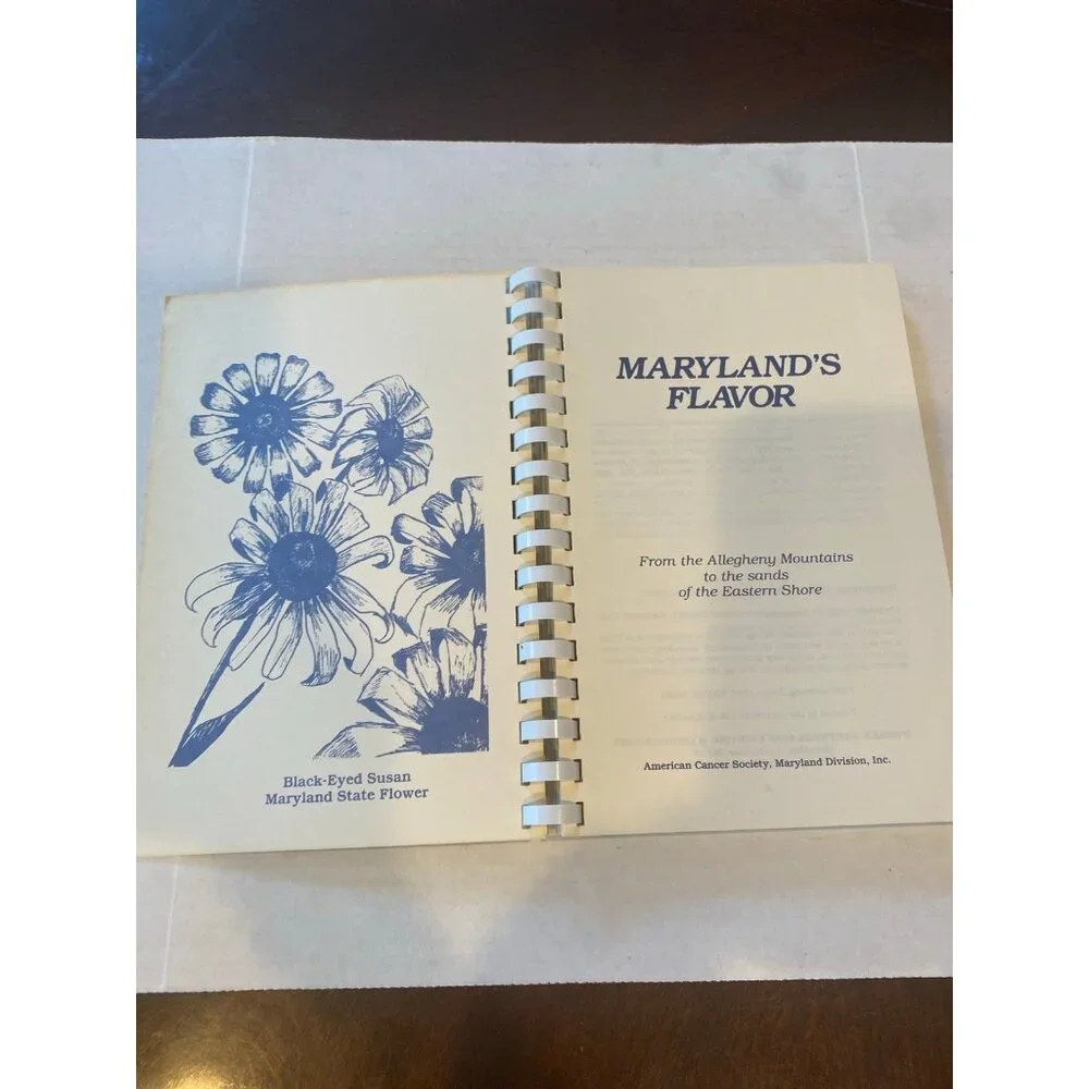 Vintage 1Antique 1981 “Maryland's Flavor” Spiral Bound Cookbook